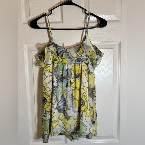 VINTAGE Y2K BABY DOLL FLORAL SHEER RUFFLE TANK TOP - Picture 2 of 7